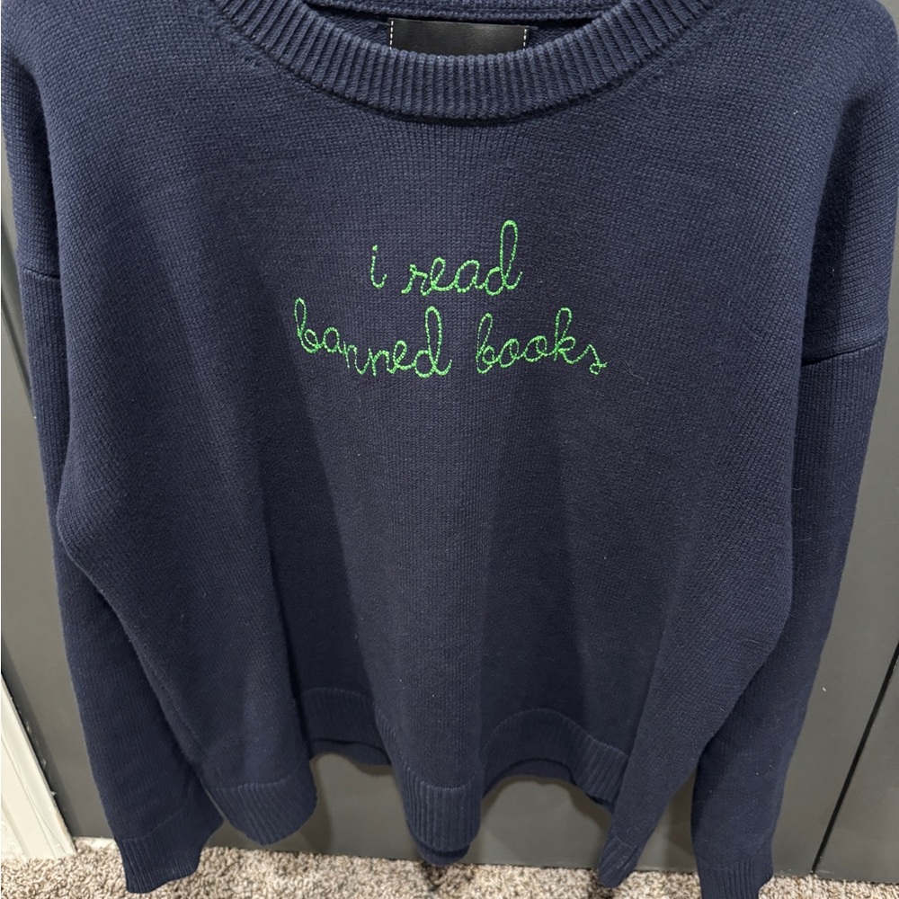 Lingua Franca “I Read Banned Books” Maxine Sweater - XL